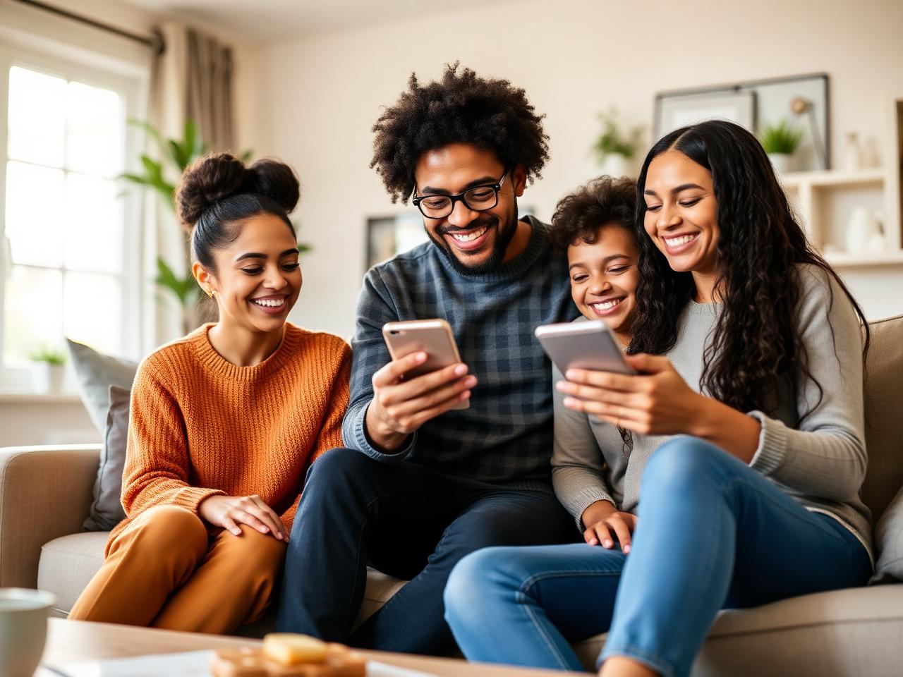 Famílias utilizando serviços digitais